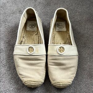 Tory Burch Women's Cream Espadrille Flats